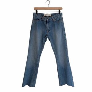 GAP long & lean jeans‎ size 8 long medium wash 100% cotton classic boho raw hem